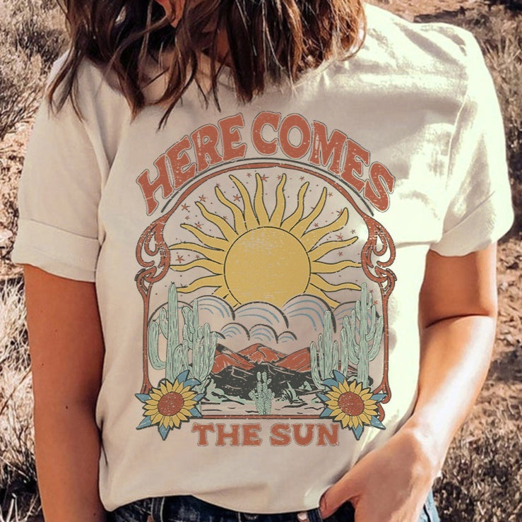 Here Comes The Sun Printed T-shirt