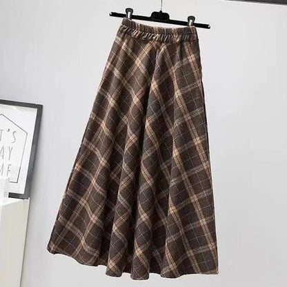 Lattice Skirt Women's Retro New Plus Size Mid-length