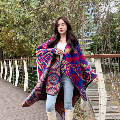 Bohemian Shawl Cloak: Warm & Stylish