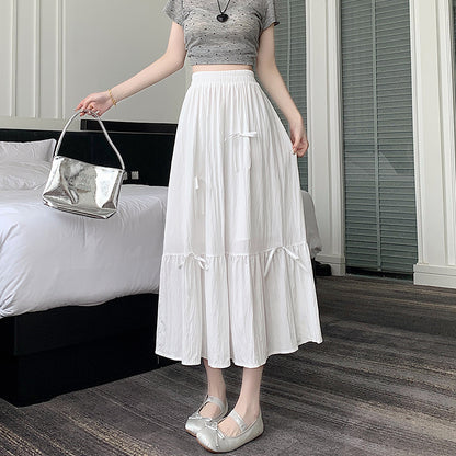 French Ballet Style Bow Layered Cake Dress Skirt For Women