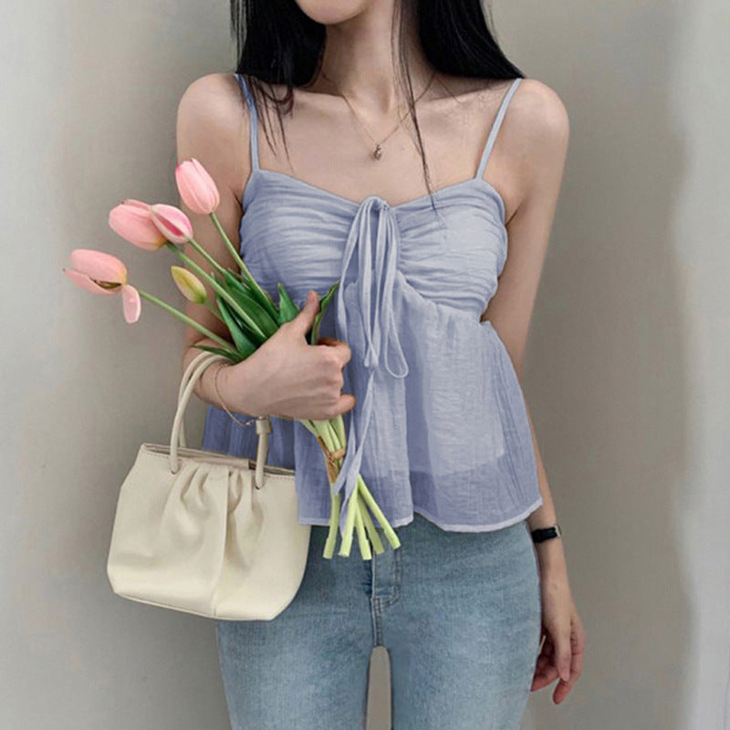 New Fairy Style Pleated Loose Slimming Vest