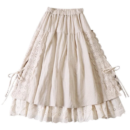 Japanese Linen Lace-Up Skirt: Timeless Elegance