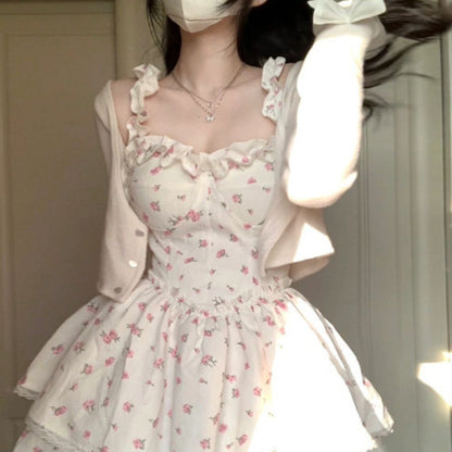 Fashion Floral Strap Dress Women