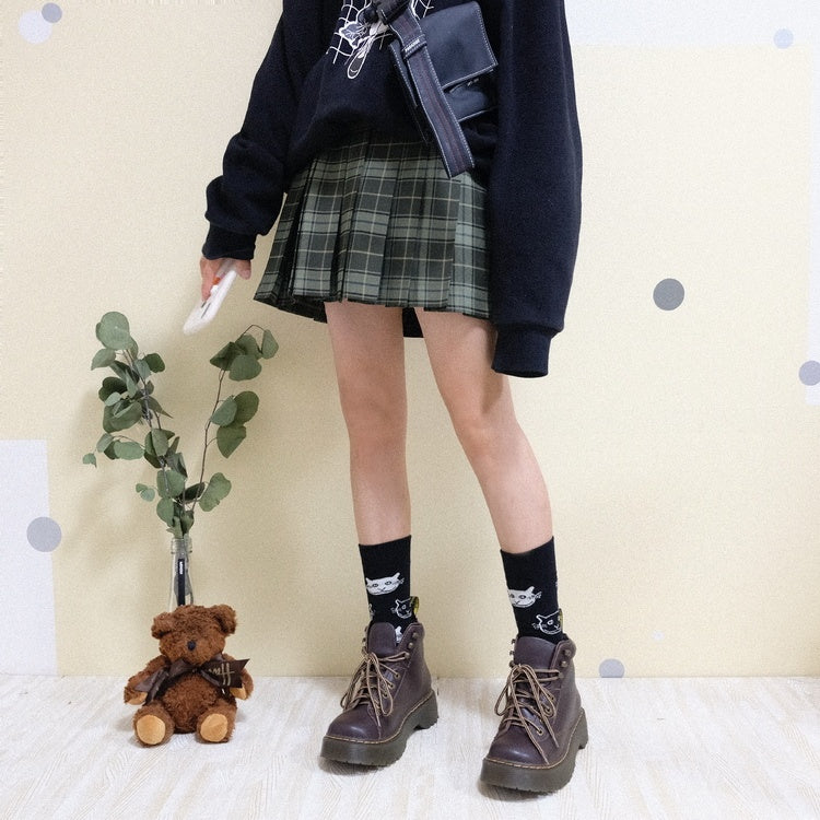 Harajuku Mori Cute Girl Retro Fan Thick-soled Martin Short Boots