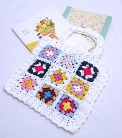 Mixed Color Non-Located Ethnic Hand Crochet Tote Bag