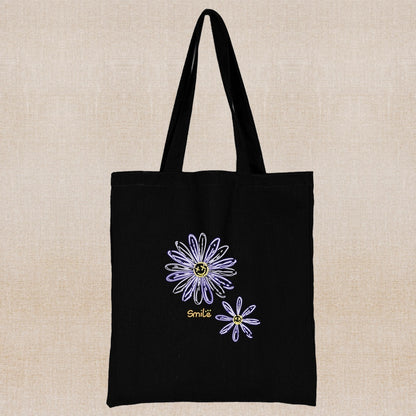 Daisy Print Canvas Shopping Bag: Eco-Friendly Style