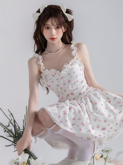 Fashion Floral Strap Dress Women