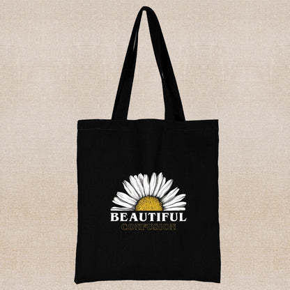 Daisy Print Canvas Shopping Bag: Eco-Friendly Style