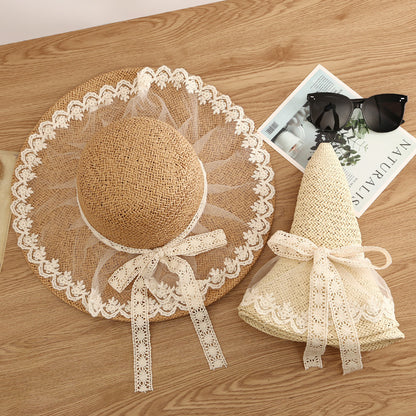 Princess Lolita Straw Hat Lace Butterfly Festival Soft Sister Hat Female Sunscreen Sunscreen French Ladies Style Top Hat