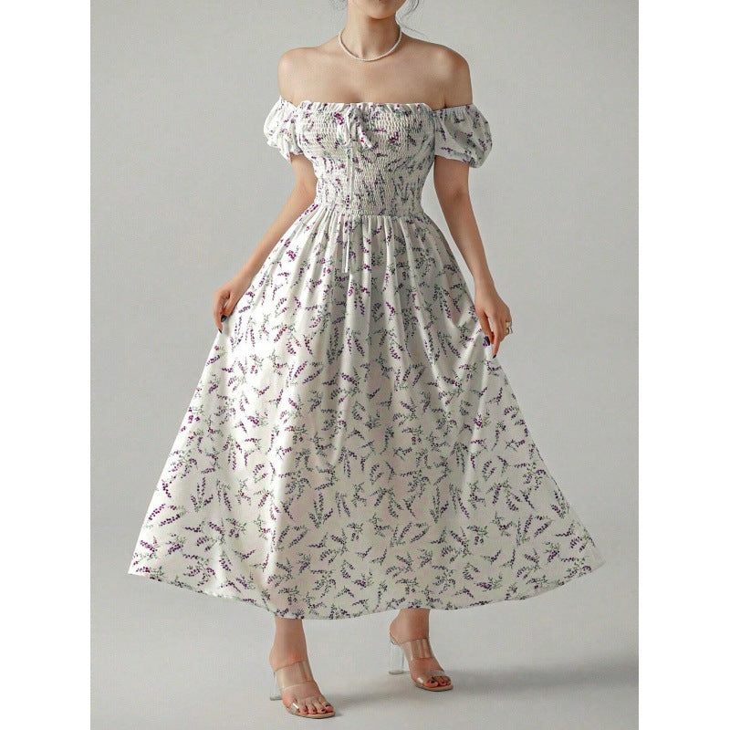 Floral Off-Shoulder A-Line Dress