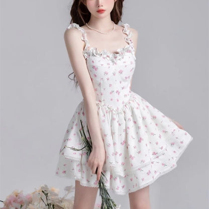 Fashion Floral Strap Dress Women